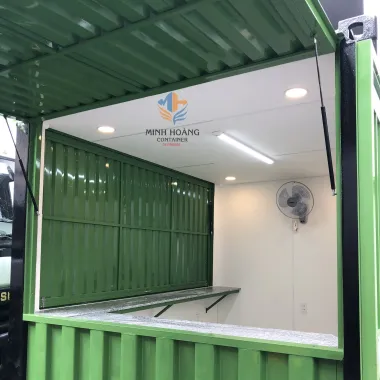 Container Cafe 10 Feet Xanh Lá Viền Đen Bàn Giao Đến Khách Hàng Tại Đồng Nai