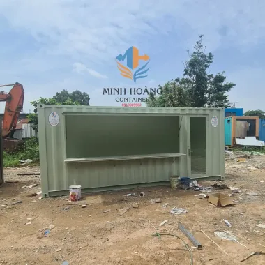 Container Cafe 20 Feet Xanh Pastel: Thiết Kế Kính Hiện Đại & Thoáng Đãng