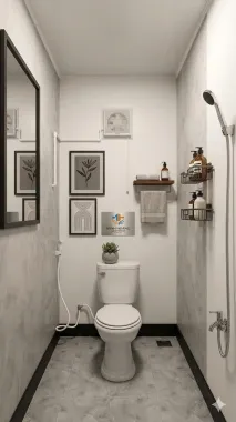 Container Văn Phòng 20 Feet Trắng Viền Đen Có Toilet