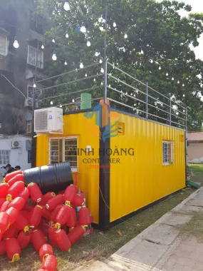 Container Cafe 20 Feet Vàng Viền Đen Phim Xin Chào PaPa