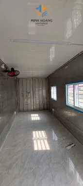 Container văn phòng 20 feet xanh dương đầy đủ điện đèn quạt máy lạnh