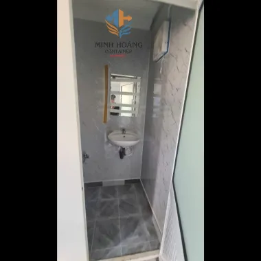 Container nhà ở 20 feet xanh dương hiện đại, đầy đủ tiện nghi, gia công từ vỏ container lạnh chất lượng cao