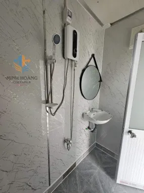 Container Nhà Ở 20 Feet Xanh Lá Viền Đen Hiện Đại