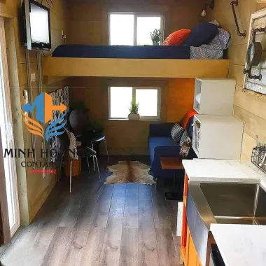 Container nhà ở 2x20feet có toilet xanh lá