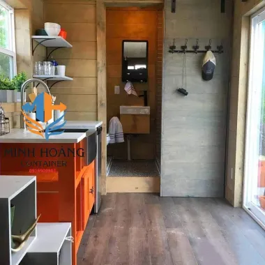 Container nhà ở 2x20feet có toilet xanh lá
