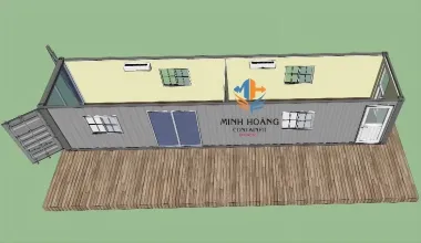 Container nhà ở 40 feet có toilet xám viền đậm - N401