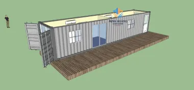 Container nhà ở 40 feet có toilet xám viền đậm - N401