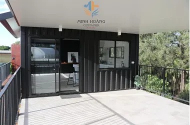 Nhà Container Lắp Ghép 2 Tầng (4x20ft) Có Toilet Đen Sang Trọng