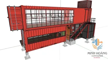 Container cafe ghép 2 cont 40 feet và 1 cont 20 feet