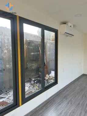 Thiết Kế Nhà Container Chữ L 2x20 Feet Dạng Kính: Tối Ưu Diện Tích, Tích Hợp Ban Công Rộng