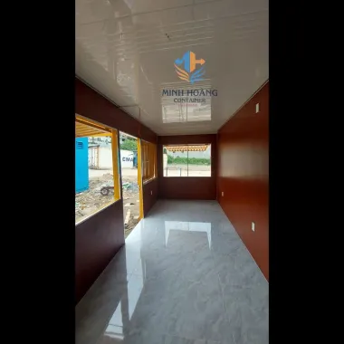 Container Cafe 20 Feet Vàng Ốp Gỗ Mẫu 2