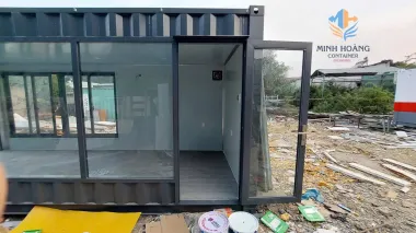 Container Văn Phòng 20 Feet Xám Khung Kính Mẫu 1