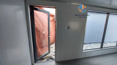 Container Văn Phòng 20 Feet Xám Khung Kính Mẫu 2