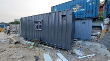 Container Văn Phòng 20 Feet Xám Khung Kính Mẫu 2