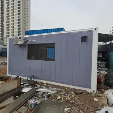 Container Văn Phòng 20 Feet Xám Viền Trắng Hiện Đại