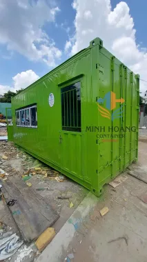 Container Văn Phòng 20 Feet Xanh Lá Hai Cửa Đi Hiện Đại