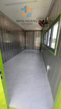 Container Văn Phòng 20 Feet Xanh Lá Hai Cửa Đi Hiện Đại