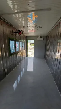 Container Văn Phòng 20 Feet Xanh Lá Hai Cửa Đi Hiện Đại