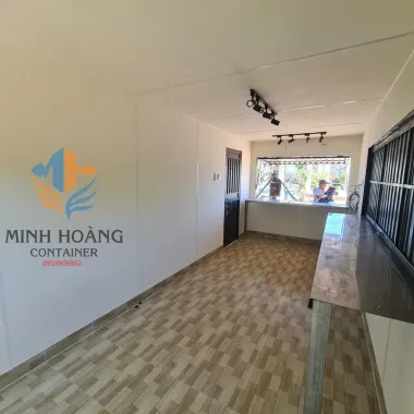 Container Cafe 20 Feet Ốp Gỗ Full Có Sân Thượng Mẫu Hiện Đại