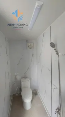 Container Nhà Ở 20 Feet Đen Viền Trắng Có Toilet