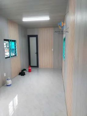 Container Nhà Ở 40 Feet Xám Ốp Gỗ Chia 2 Phòng Có Toilet