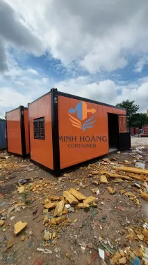 Container Văn Phòng 20 Feet Cam Viền Đen Mẫu 1