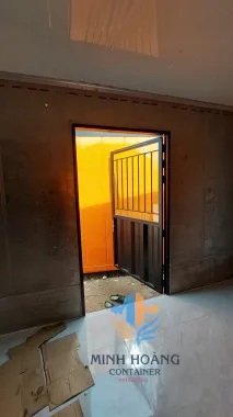 Container Văn Phòng 20 Feet Cam Viền Đen Mẫu 2