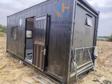 Container Văn Phòng 20 Feet Đen Có Toilet Kèm Hố Thoát
