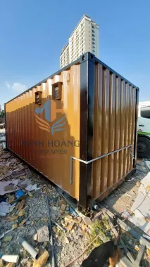 Container Văn Phòng 20 Feet Nâu Viền Đen Có Toilet 