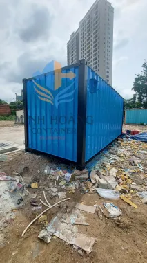 Container Văn Phòng 20 Feet Xanh Dương Viền Đen