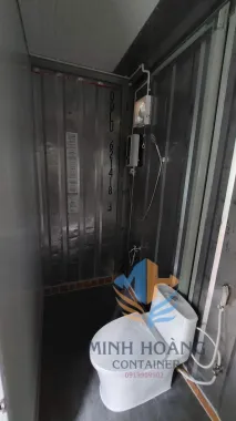 Container Văn Phòng 20 feet Xanh Lá Có Toilet Hiện Đại
