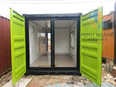 Container Văn Phòng 20 Feet Xanh Lá Viền Đen Có Toilet