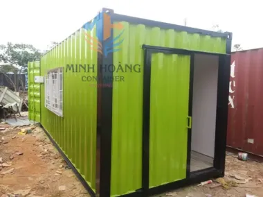 Container Văn Phòng 20 Feet Xanh Lá Viền Đen Có Toilet