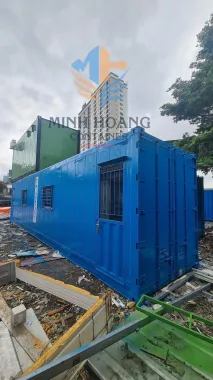 Container Văn Phòng 40 Feet Xanh Dương Dạng Ống 