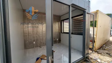 Container Văn Phòng Xám Chia 2 Phòng Kích Thước Theo Yêu Cầu