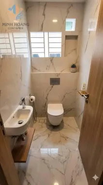 Container Văn Phòng 20 Feet Trắng Xám Toilet Có Nội Ngoại Thất