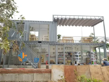 Container cửa hàng bách hóa khung kính 2 tầng 20f x 40f