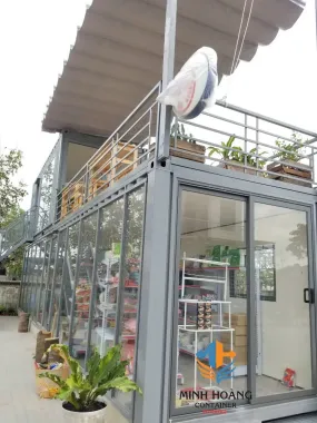 Container cửa hàng bách hóa khung kính 2 tầng 20f x 40f