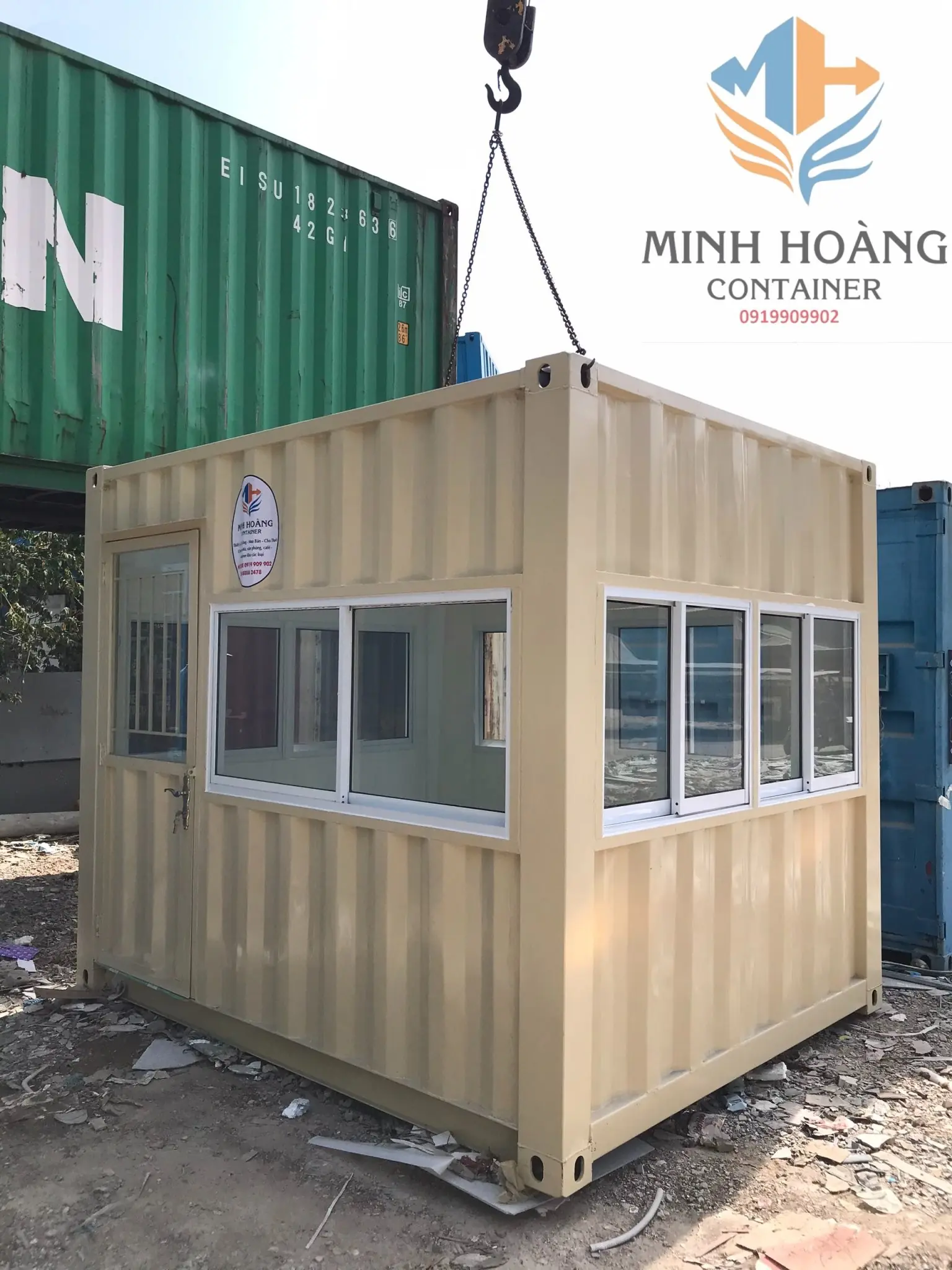 Container văn phòng 10 feet vàng kem: Lựa chọn tối ưu cho không gian nhỏ
