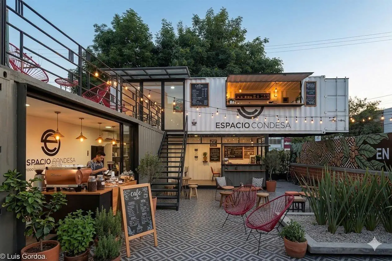 Container Cafe Ghép 2 Tầng Từ 2 Cont 40 Feet Và 1 Cont 20 Feet