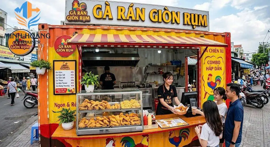 Container cafe 20 feet gà rán 