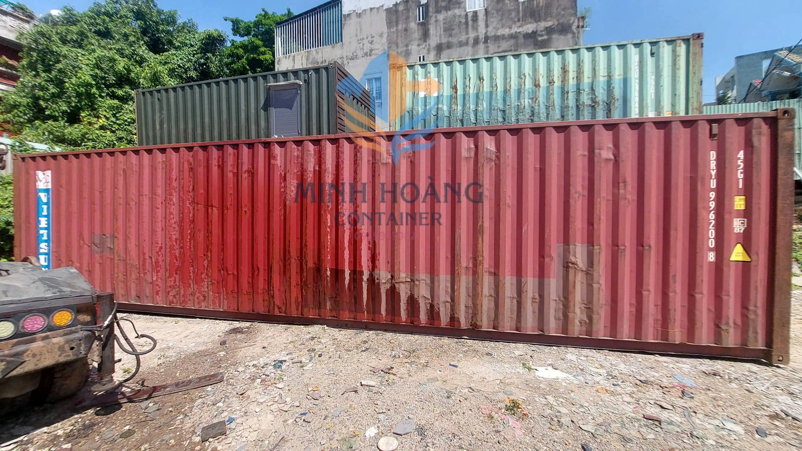 Container Kho 40 Feet Màu Đỏ Cao 2m9