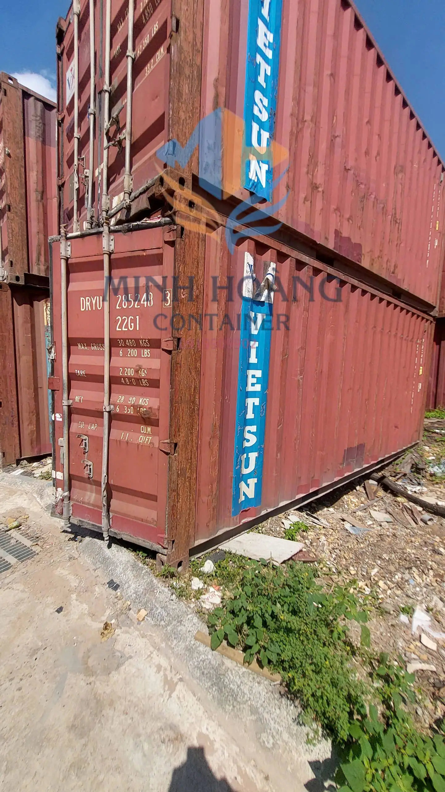 Container Kho 20 Feet Màu Đỏ Cao 2m6 