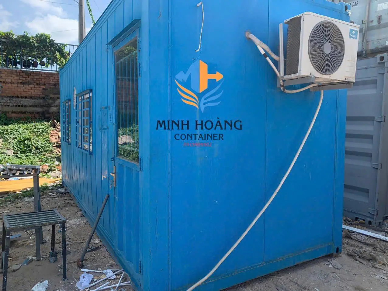 Container Văn Phòng 20 Feet Xanh Dương Vỏ Lạnh Có Toilet