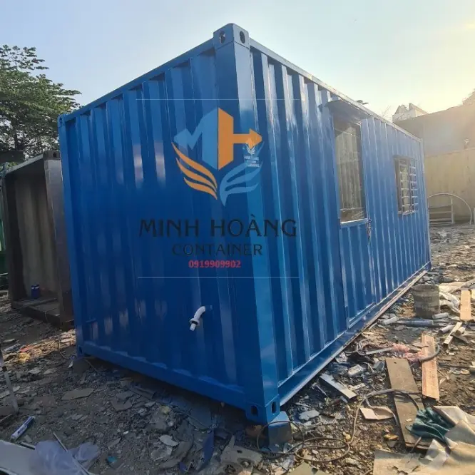 Thiết Kế Nhà Container Chữ L 2x20 Feet Dạng Kính: Tối Ưu Diện Tích, Tích Hợp Ban Công Rộng
