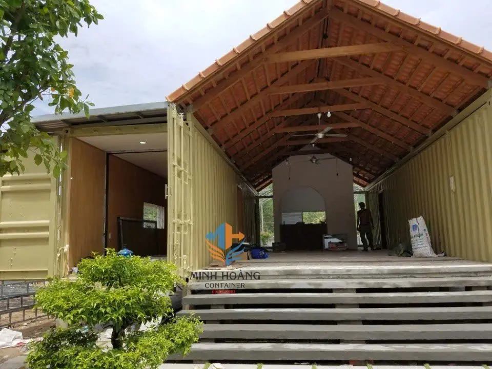 Container Văn Phòng Xưởng Ghép 2x40 Feet Vàng 
