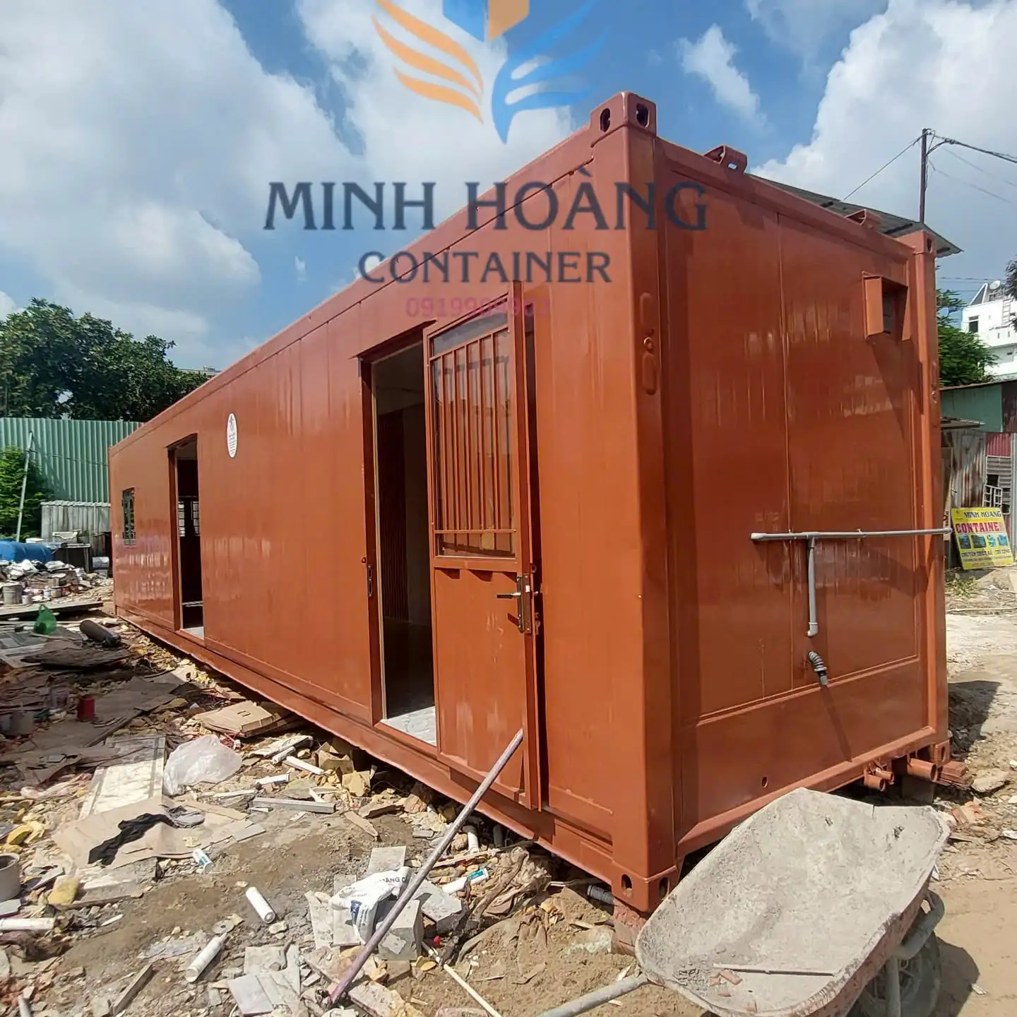 Container Nhà Ở 40 Feet Nâu Có Toilet