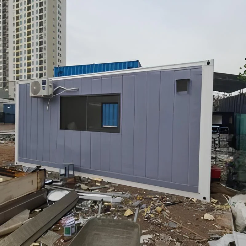 Container Văn Phòng 20 Feet Xám 3 Cửa Có Toilet