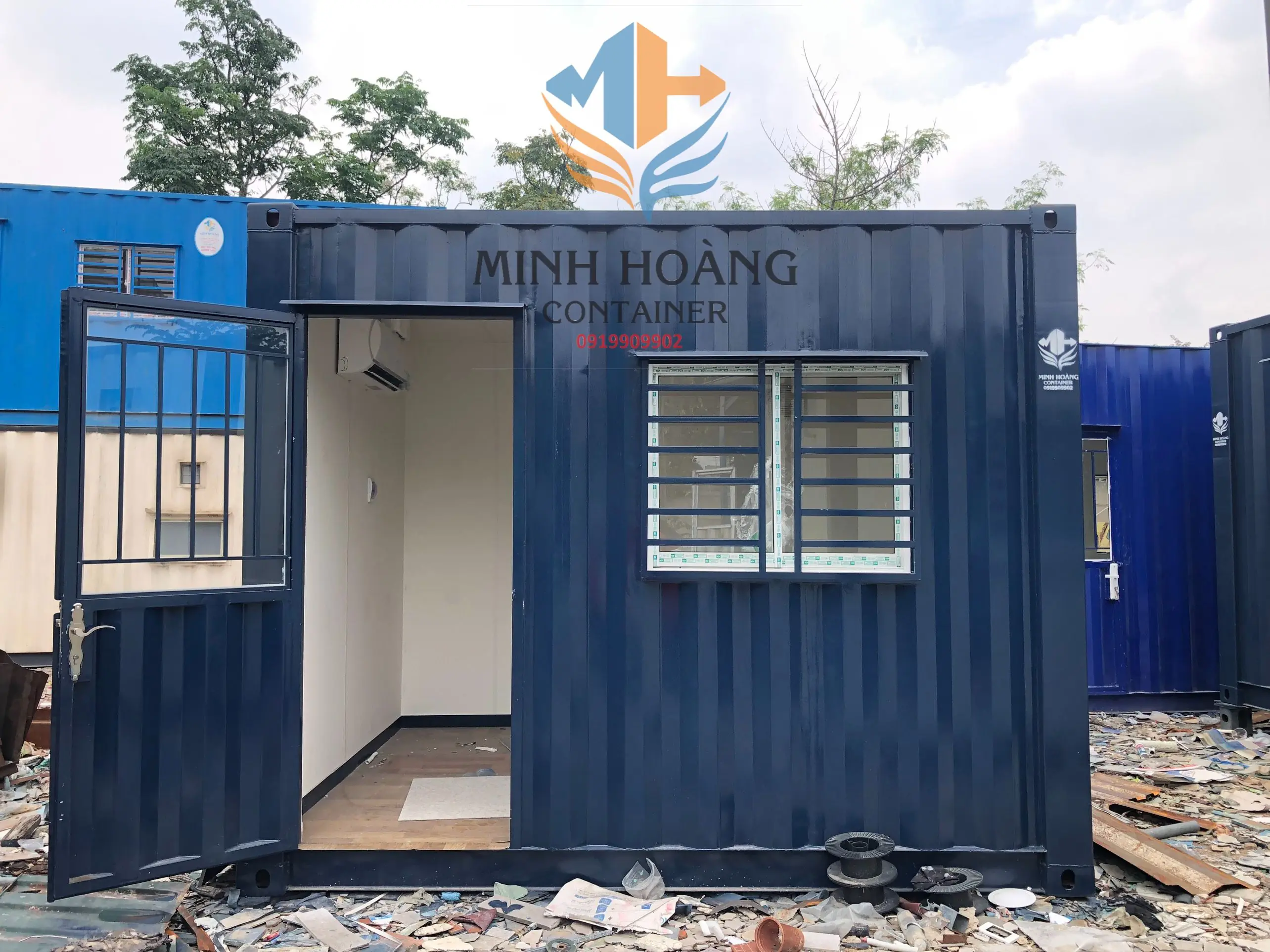 Container Văn Phòng 10 Feet Xanh Navy 