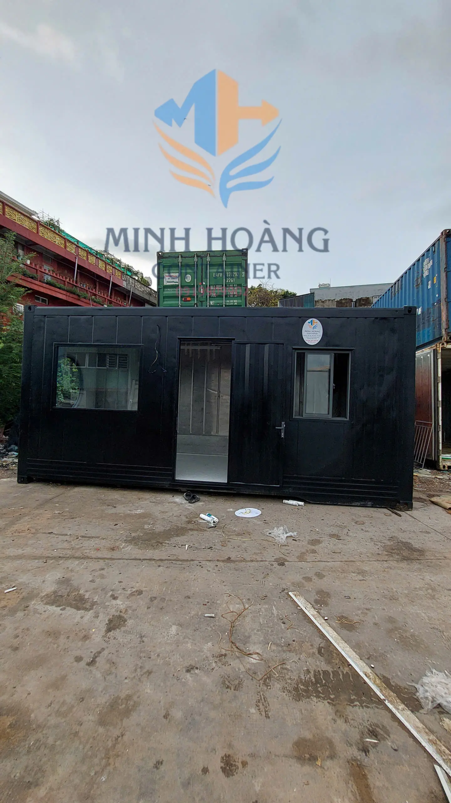Container Văn Phòng 20 Feet Đen Hiện Đại